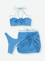 ZOEY 3-Piece Bikini Set with Skirt