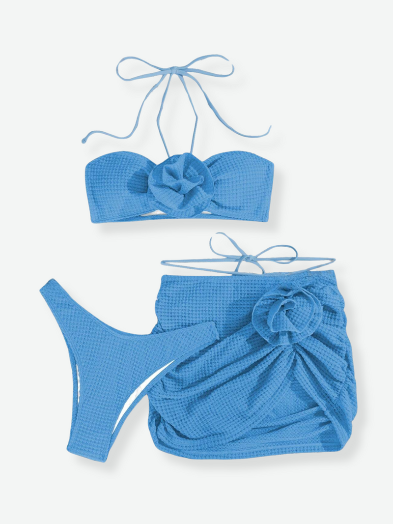 ZOEY 3-Piece Bikini Set with Skirt