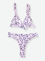 [In Stock] RIA Dalmatian Print Bikini Set in Periwinkle (S)