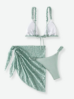 SIOBHAN 3-Piece Bikini Set with Skirt