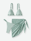 SIOBHAN 3-Piece Bikini Set with Skirt